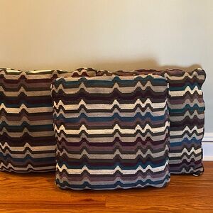 Set of 3 Raymour & Flanagan Decorative Chevron Throw Pillow - Multi-Color